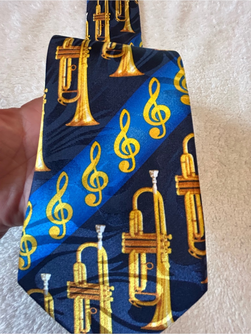 🎁3 for $30 - Musical Trumpet & Treble Clef Necktie